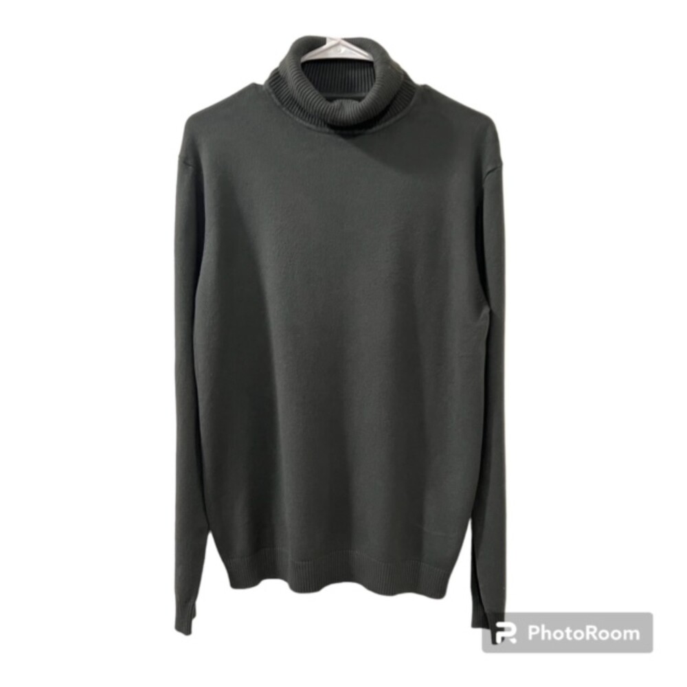 XRAY Jeans Mens Dark Green Turtleneck Slim Fit Premium Comfort Knit Sweater Sz L